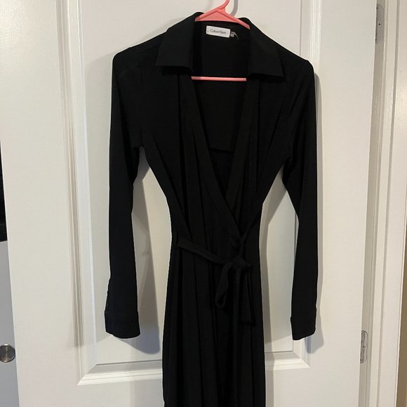 Calvin Klein Dresses & Skirts - Calvin Klein Black Wrap Dress - Women Size 4. Worn ONCE- Beautiful!